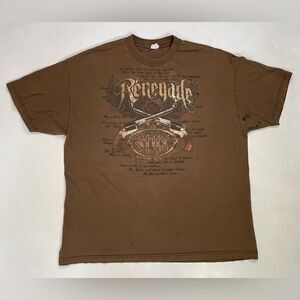Styx Renegade North American Tour Graphic T-shirt Men XXL Brown Short Sleeve